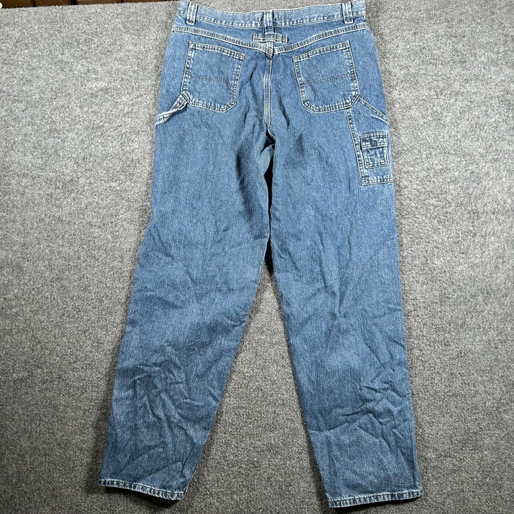 Lee Carpenter Jeans Womens Size 14 L Blue Cotton Relaxed Fit Utility Workwear
